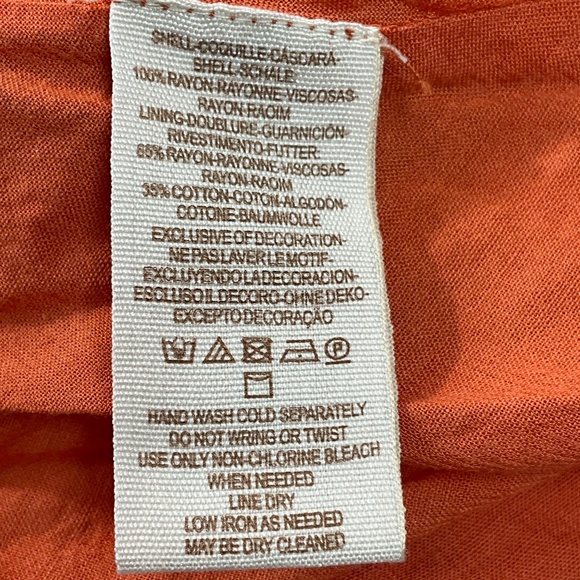 Free People Boho Floral Mini Dress Orange Bell Sleeve Surplice V-Neck Size 0 - Picture 11 of 12